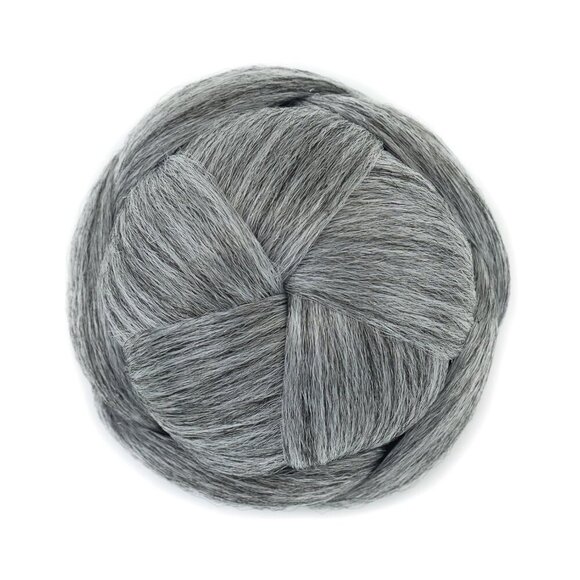 Braided Chignon Bun Maker Hairpiece Grey Updo Claw Hairdonut for Styling